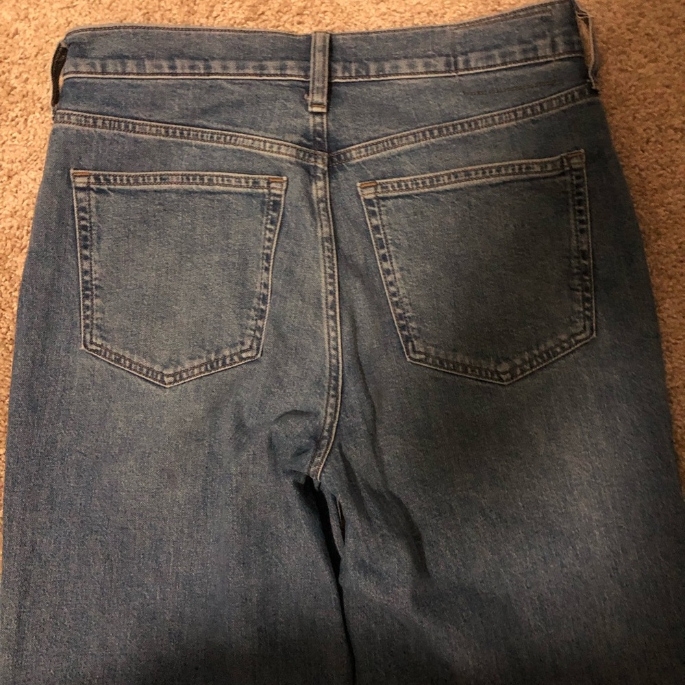 J Crew Blue Flare Wide-Leg Jeans with Classic Faded Look - Picture 7 of 7